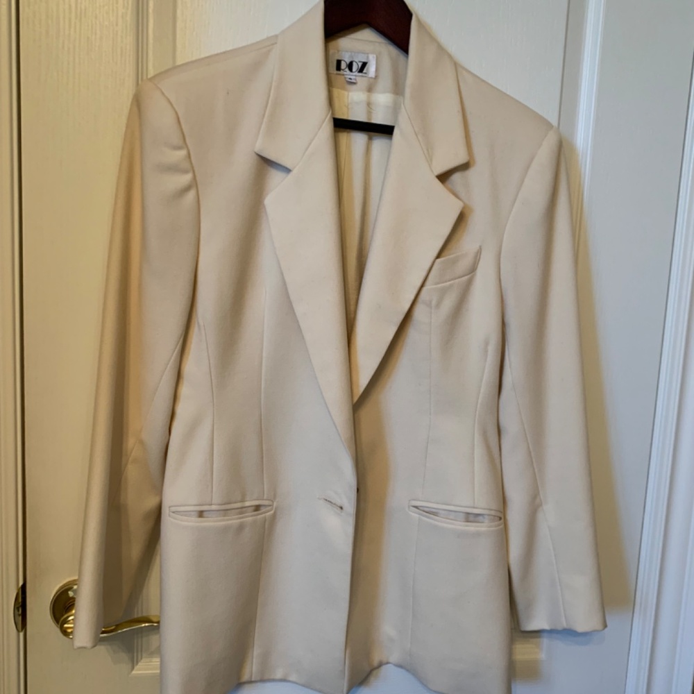 VINTAGE CREAM WOOL BLAZER